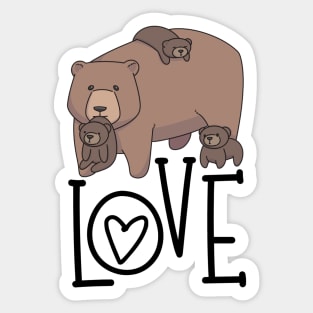 Mom Bear Love Baby Bear Cub Sticker